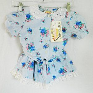 *SOLD* Vintage 80s Top Skirt Set Prairie 3T